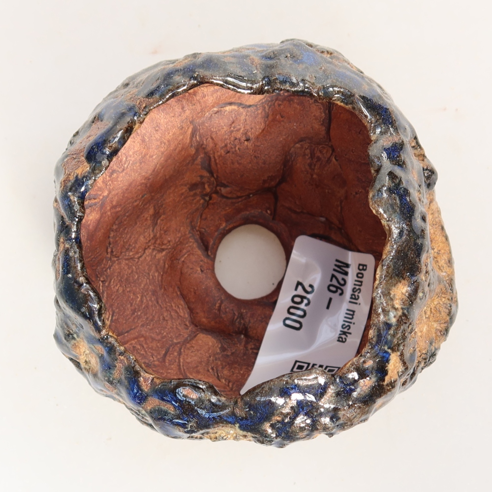 Ceramiczna skorupa  7 x 7 x 5,5 cm, kolor niebiesko-brązowy