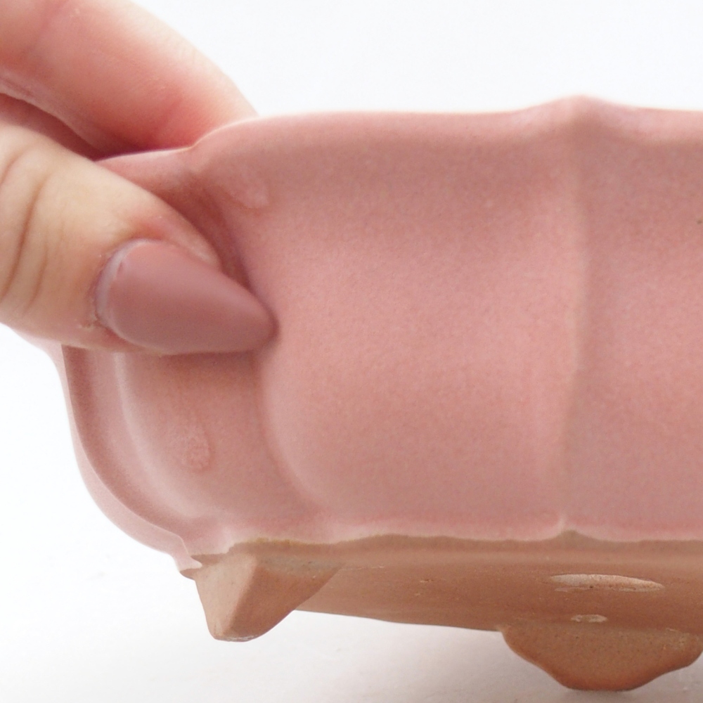 Ceramiczna miska na bonsai 19 x 19 x 5 cm, różowa