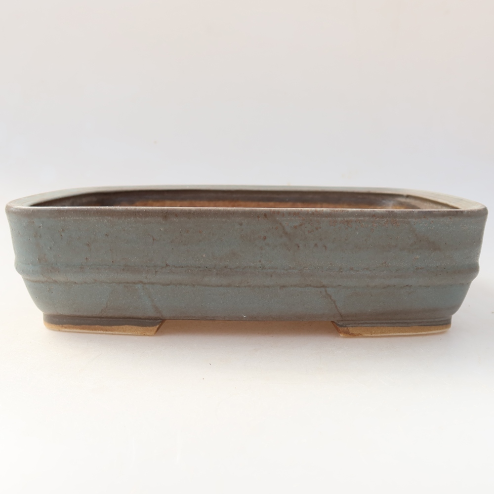 Ceramiczna miska do bonsai 22,5 x 18 x 6 cm, kolor niebieski