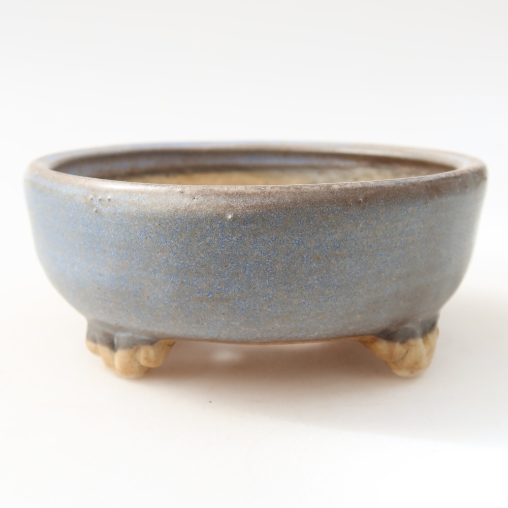 Ceramiczna doniczka do bonsai 10,5 x 10,5 x 4 cm, kolor niebieski