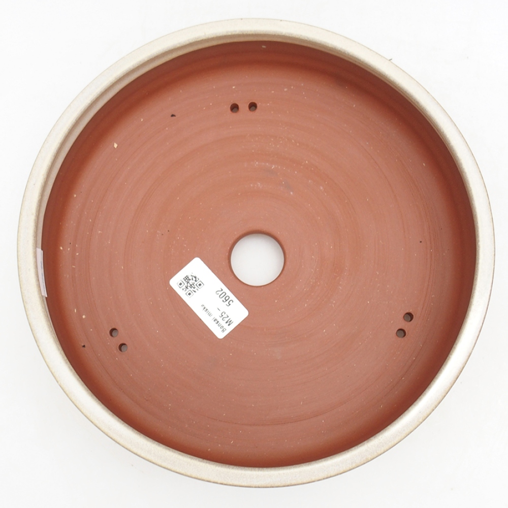Ceramiczna miska do bonsai 22 x 22 x 5,5 cm, kolor beżowy