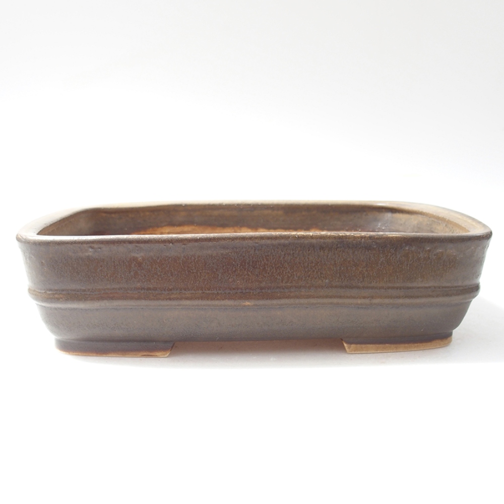 Ceramiczna miska do bonsai  22 x 19 x 5,5  cm, kolor brązowy