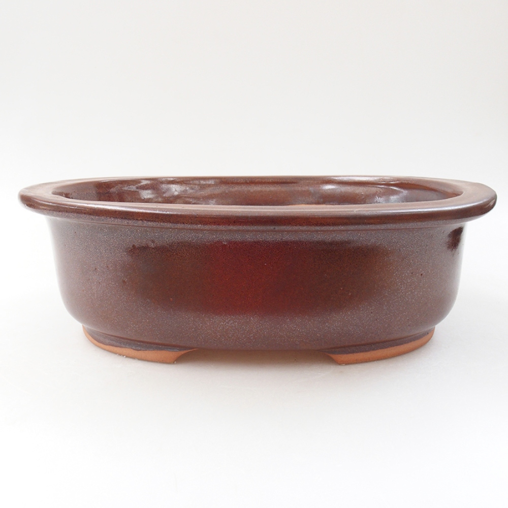 Ceramiczna miska bonsai 25,5 x 22 x 8 cm, kolor brązowy