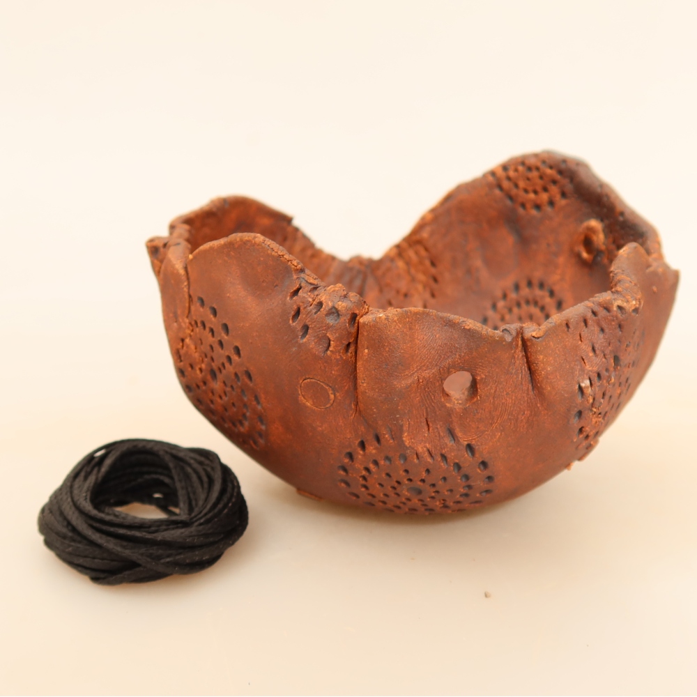Ceramiczna skorupa do kokedamy 10 x 10 x 6,5 cm, kolor brązowy