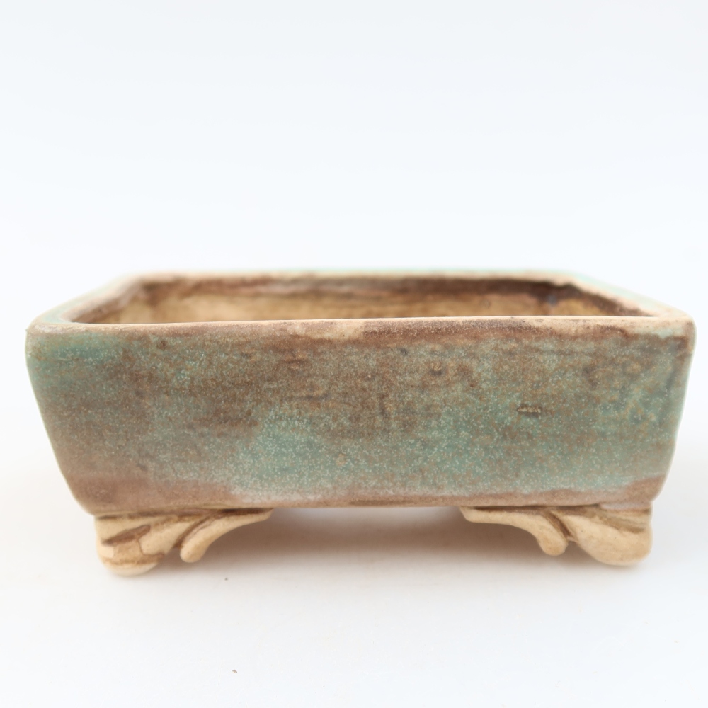 Ceramiczna miska do bonsai 10 x 8 x 4 cm, zielona