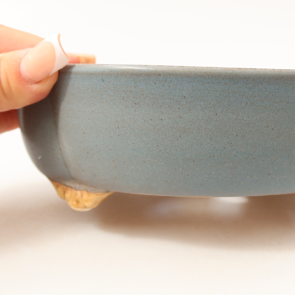 Ceramiczna miska do bonsai 17,5 x 15,5 x 5,5 cm, kolor niebieski