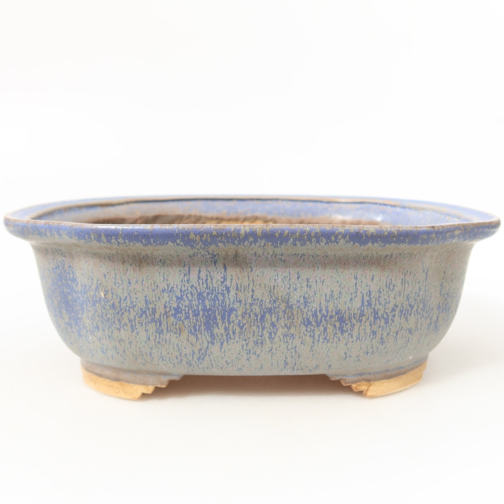 Ceramiczna miska do bonsai 20,5 x 16,5 x 7 cm, kolor niebieski