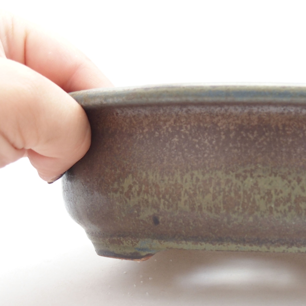 Ceramiczna miska bonsai 18 x 15 x 6 cm, kolor brązowy