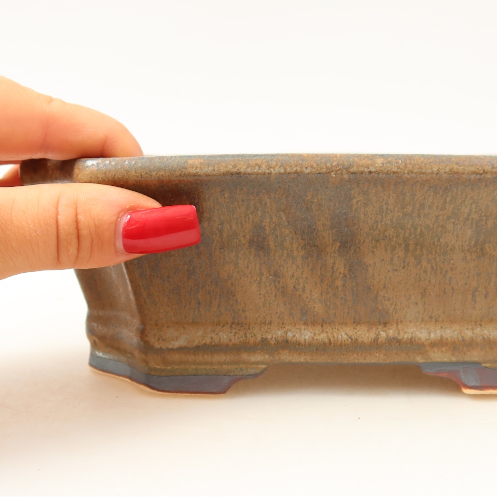 Ceramiczna miska do bonsai 18 x 15,5 x 6 cm, kolor brązowy