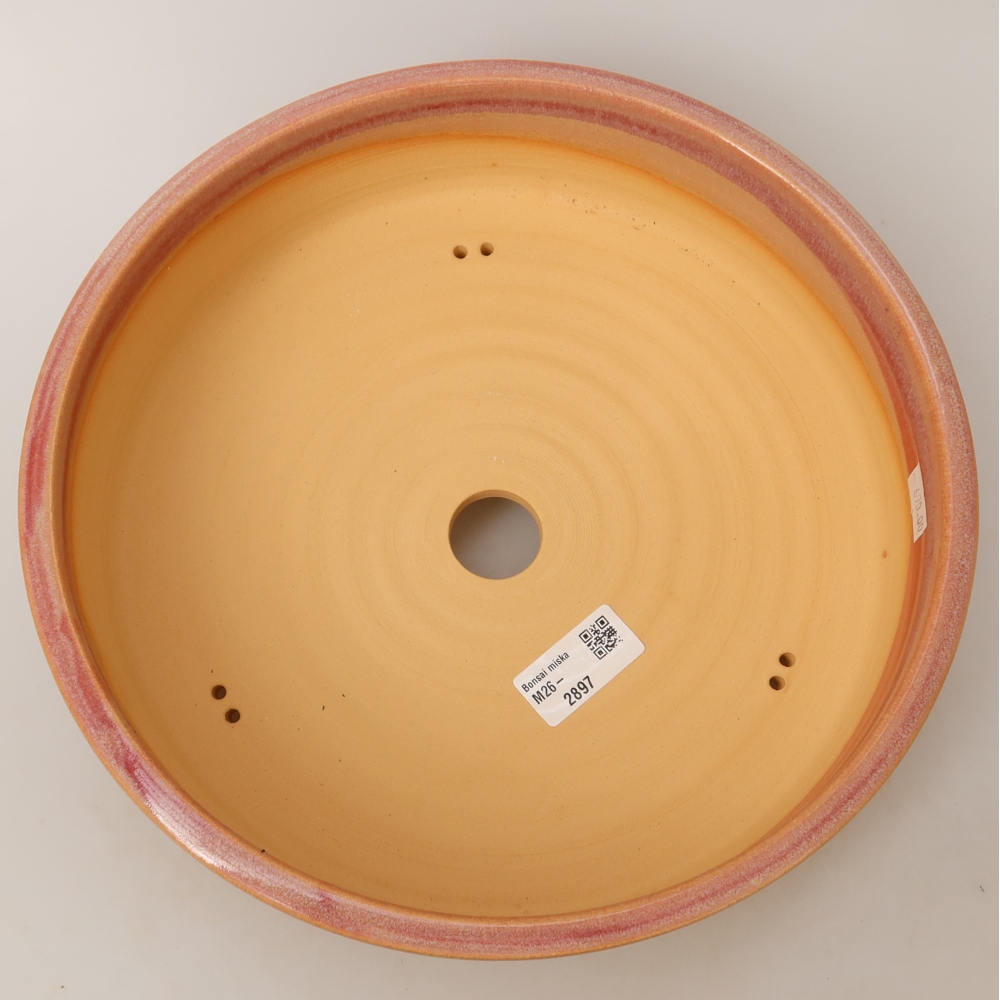 Ceramiczna miska do bonsai 27,5 x 27,5 x 7,5 cm, kolor różowy