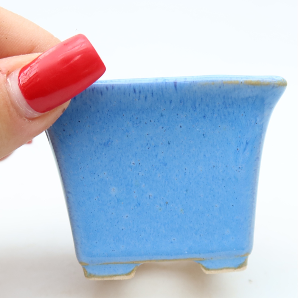 Ceramiczna miseczka do bonsai 6,5 x 6,5 x 5 cm, kolor niebieski