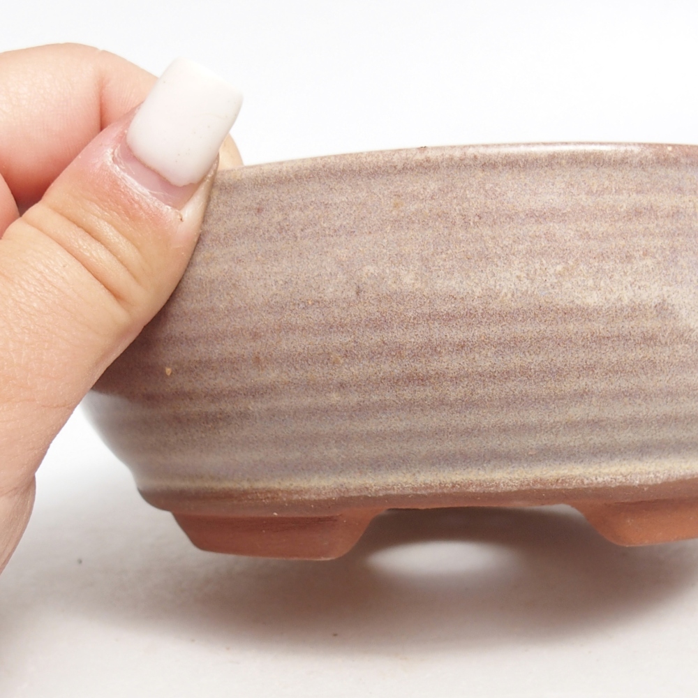 Ceramiczna miska do bonsai 14,5 x 14,5 x 5,5 cm, kolor beżowy