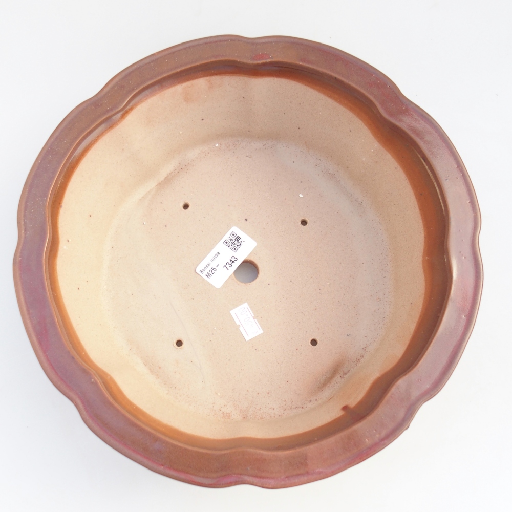 Ceramiczna miska na bonsai 26 x 26 x 8,5 cm, bordowa