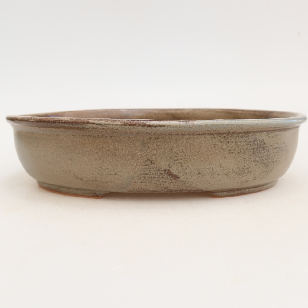 Ceramiczna miska do bonsai 22 x 17 x 5 cm, kolor niebiesko-brązowy