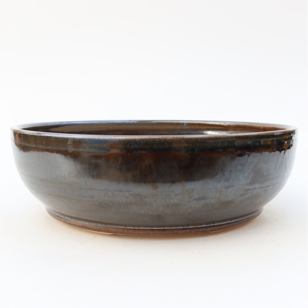 Ceramiczna miska do bonsai 20 x 20 x 6 cm, brązowa