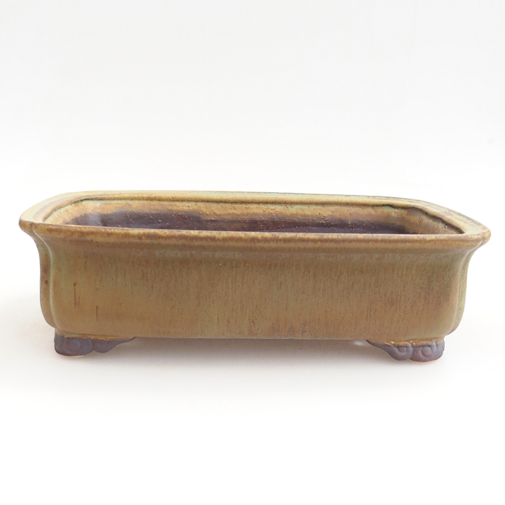 Ceramiczna miska na bonsai 24,5 x 19 x 7 cm, zielona