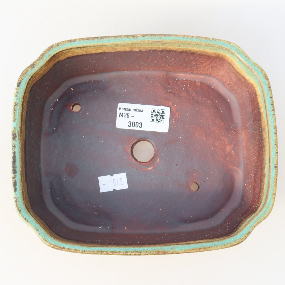 Ceramiczna miska do bonsai 17,5 x 14,5 x 5 cm, kolor zielony