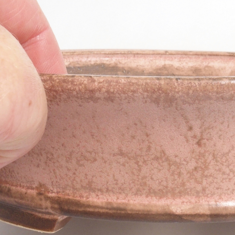 Ceramiczna miska do bonsai 17 x 15,5 x 4,5 cm, kolor różowy