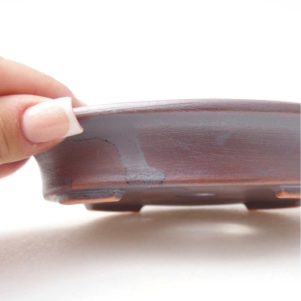 Ceramiczna miska bonsai 13 x 10,5 x 3 cm, kolor metaliczny