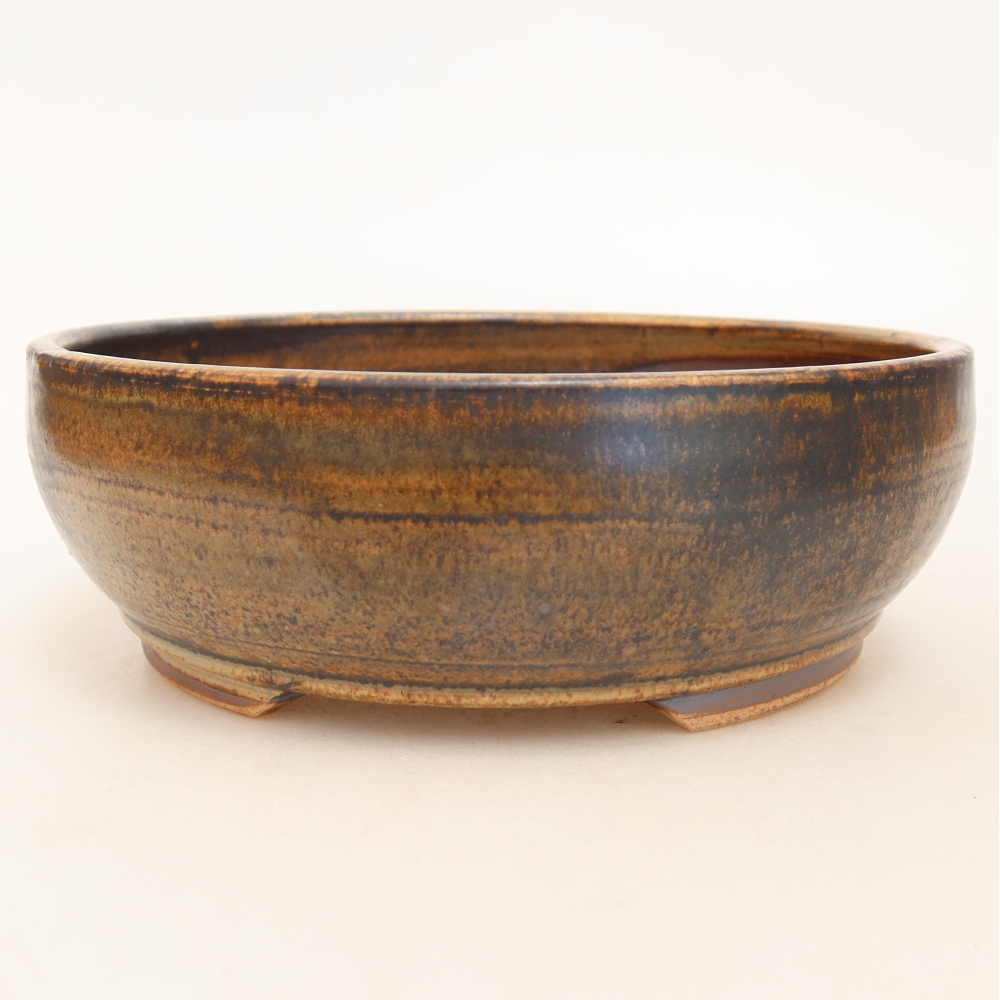 Ceramiczna miska do bonsai 17,5 x 17,5 x 6 cm, kolor brązowy