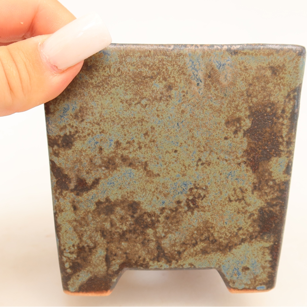 Ceramiczna miska do bonsai 8,5 x 8,5 x 9 cm, kolor brązowy