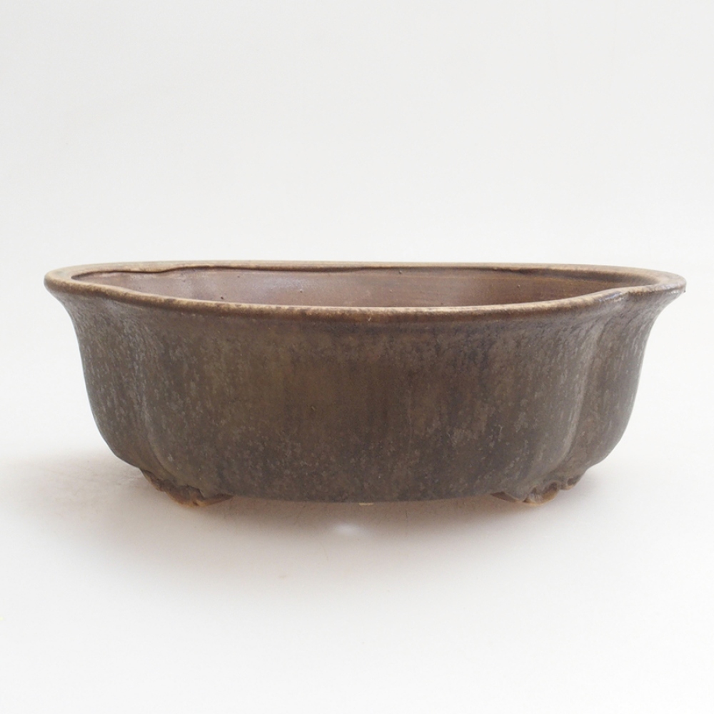 Ceramiczna miska do bonsai 18 x 17 x 6 cm, kolor brązowy