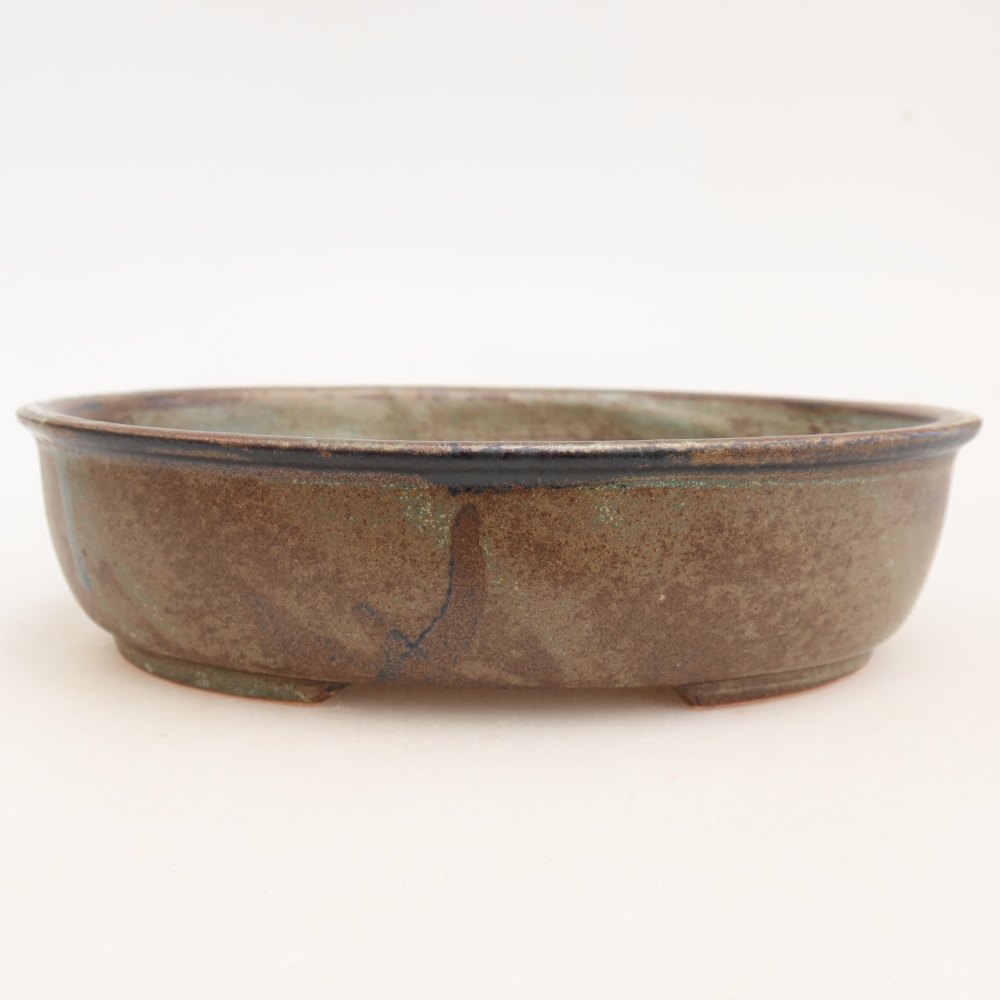 Ceramiczna miska do bonsai 19 x 14,5 x 5 cm, kolor brązowy