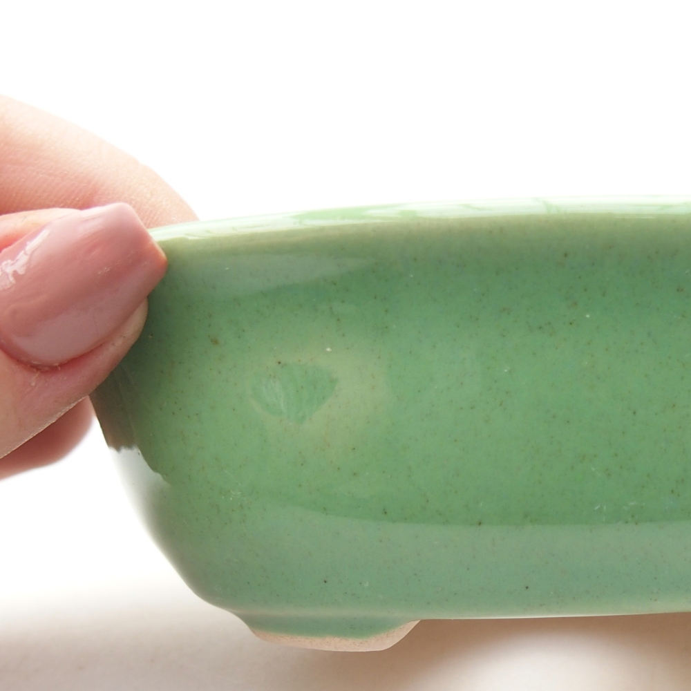 Ceramiczna miska do bonsai 11 x 8,5 x 4 cm, zielona