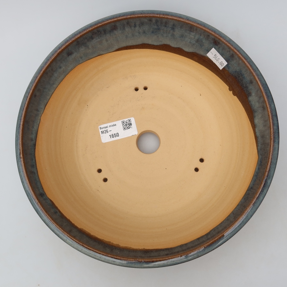 Ceramiczna miska do bonsai 24,5 x 24,5 x 7,5 cm, kolor szary