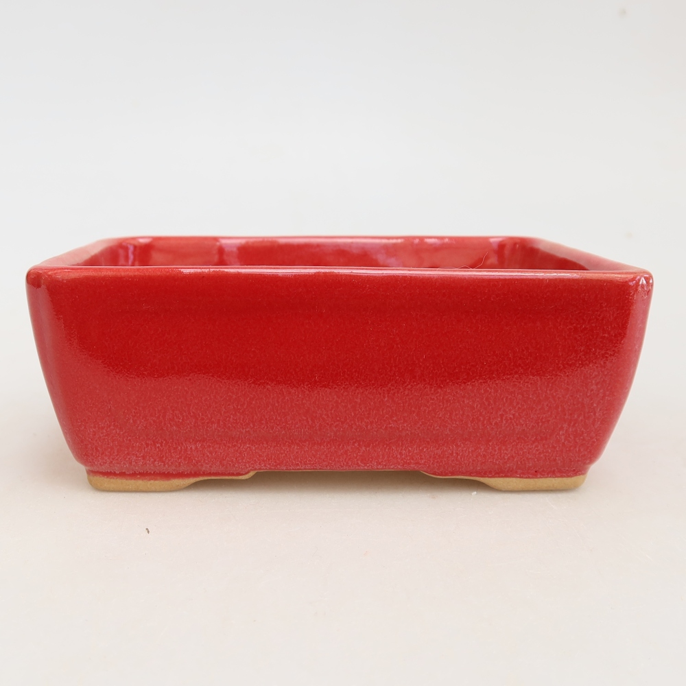 Ceramiczna miska do bonsai 13 x 9 x 5 cm, kolor czerwony