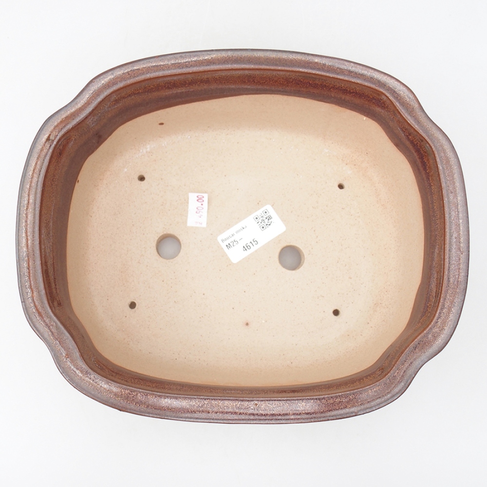 Ceramiczna miska bonsai 24,5 x 21 x 7,5 cm, kolor brązowy