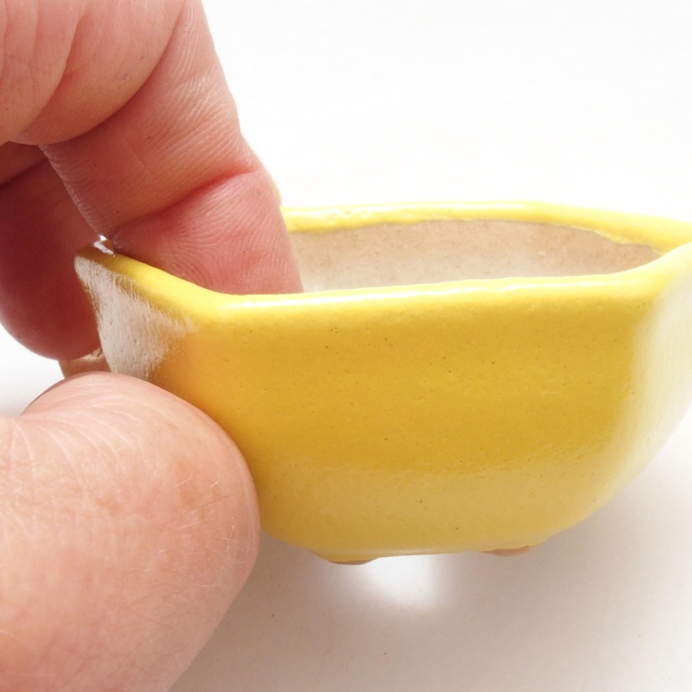 Ceramiczna miska bonsai 6,5 x 6 x 3 cm, żółta