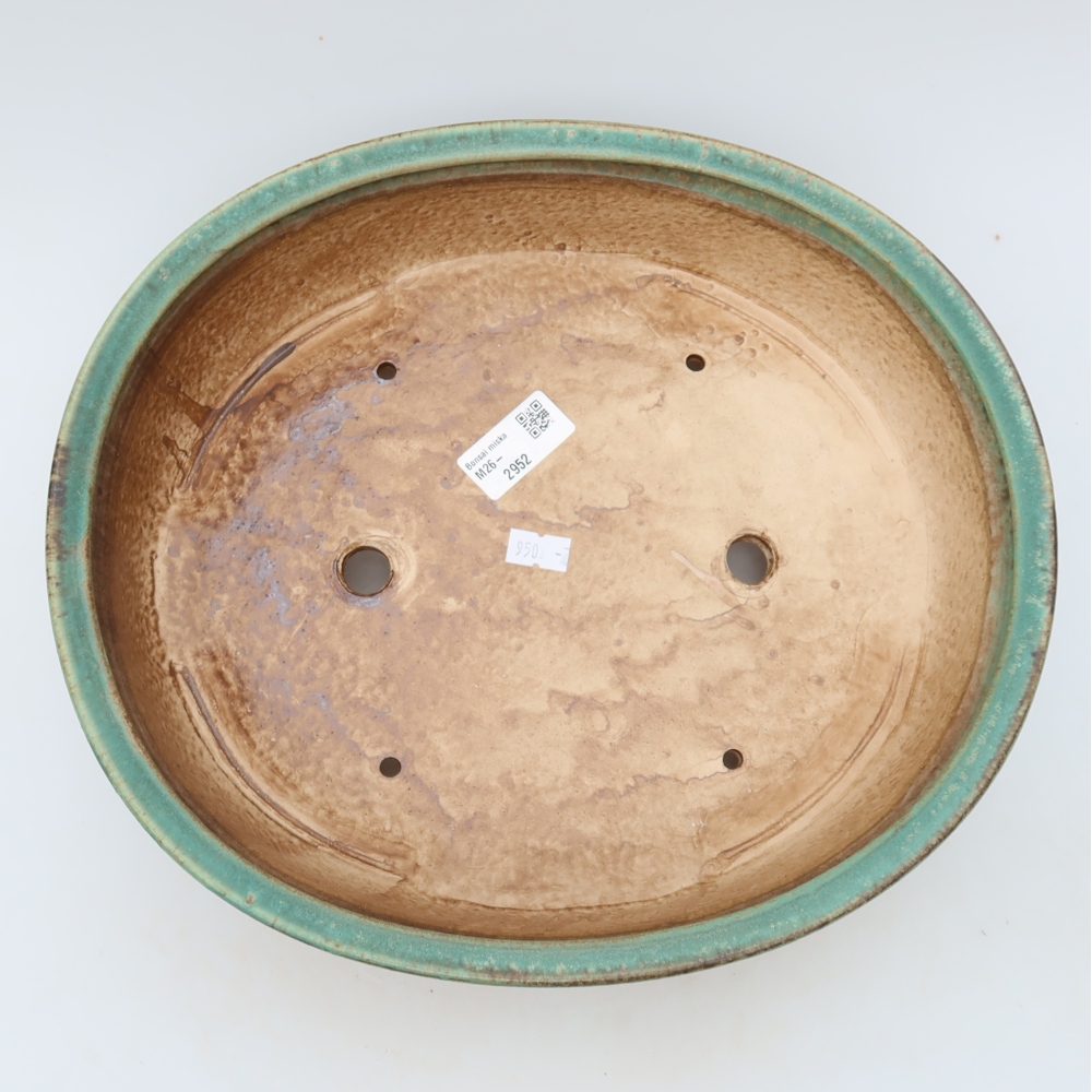 Ceramiczna miska do bonsai 31 x 27 x 7,5 cm, kolor zielony