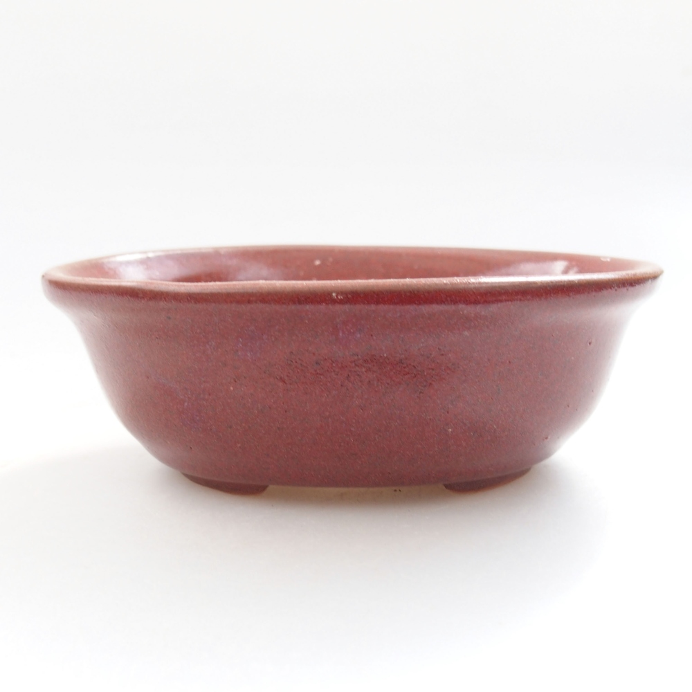 Ceramiczna miska bonsai 11 x 9 x 4 cm, kolor bordowy