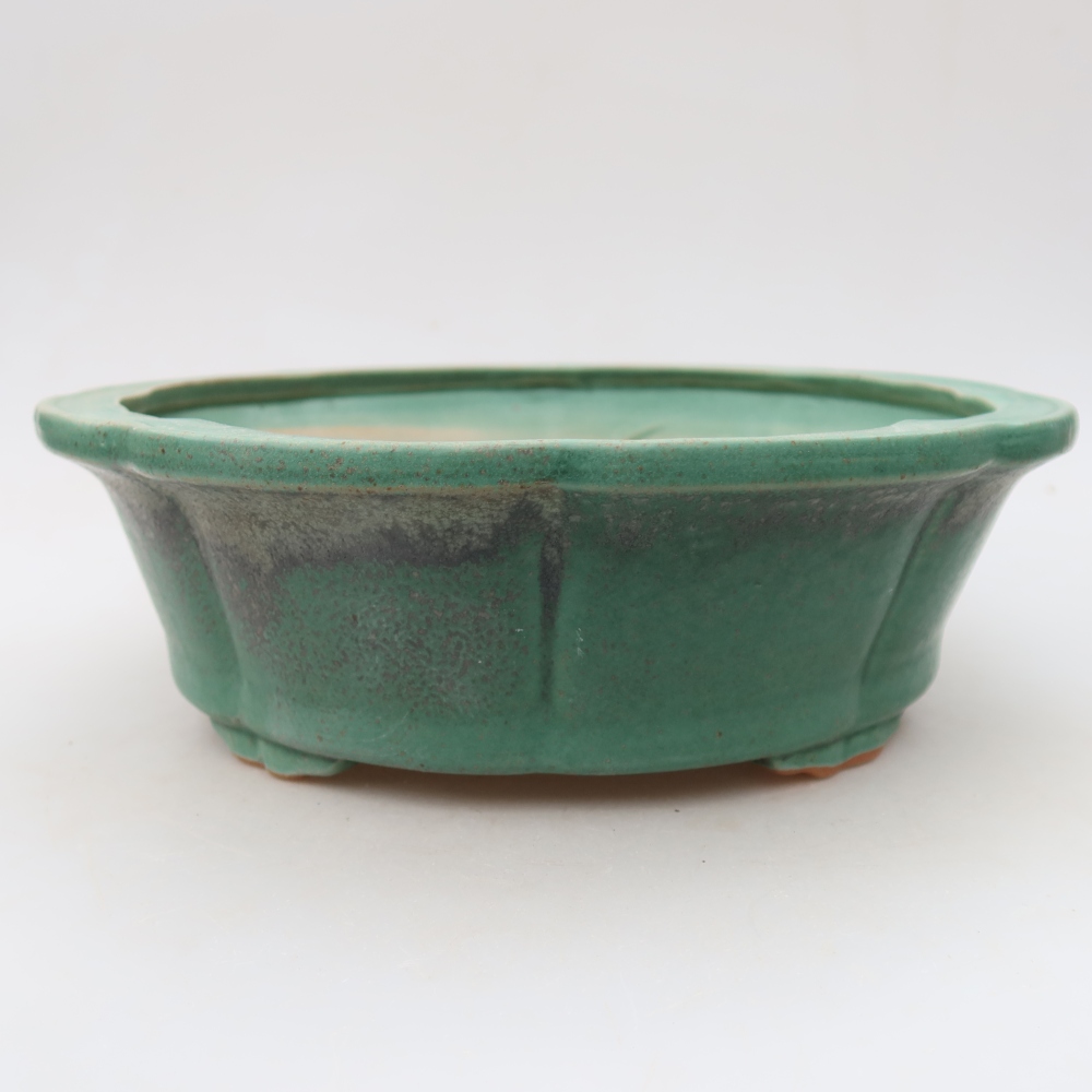 Ceramiczna miska do bonsai 26,5 x 26,5 x 8,5 cm, zielona