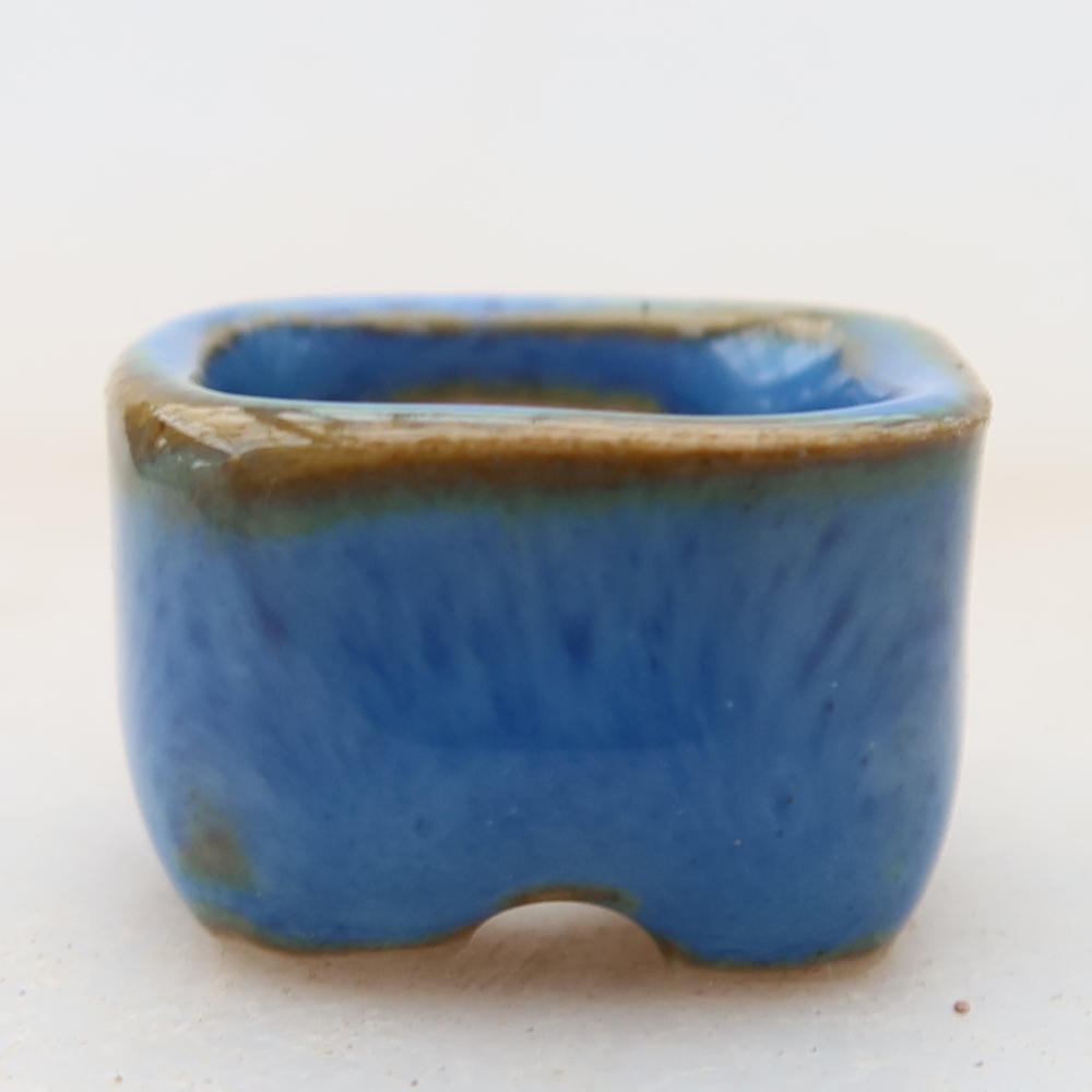 Ceramiczna miseczka do bonsai 2 x 2 x 1,5 cm, kolor niebieski