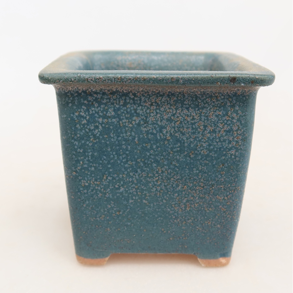 Ceramiczna miska do bonsai 6 x 6 x 5,5 cm, kolor niebieski