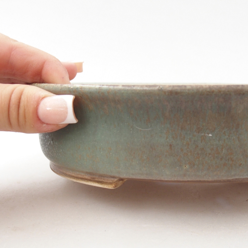 Ceramiczna miska do bonsai 17,5 x 16 x 4,5 cm, zielona