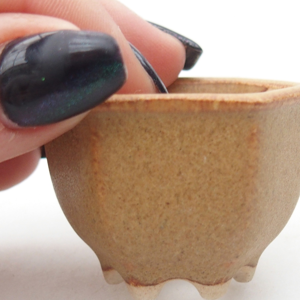 Mini miska do bonsai 4 x 3,5 x 3 cm, brązowa