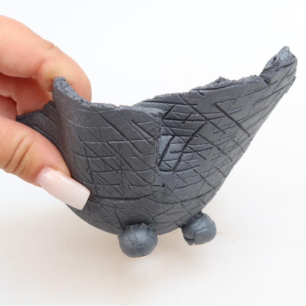 Ceramiczna skorupa  12,5 x 11 x 7,5 cm, kolor metaliczny