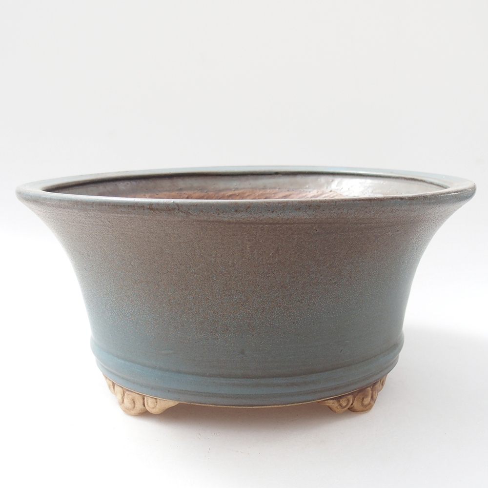 Ceramiczna miska na bonsai 24 x 24 x 11,5 cm, kolor niebieski