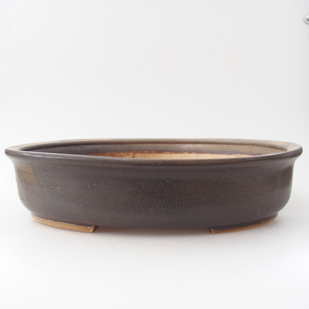 Ceramiczna miska do bonsai 32,5 x 28 x 7 cm, brązowa