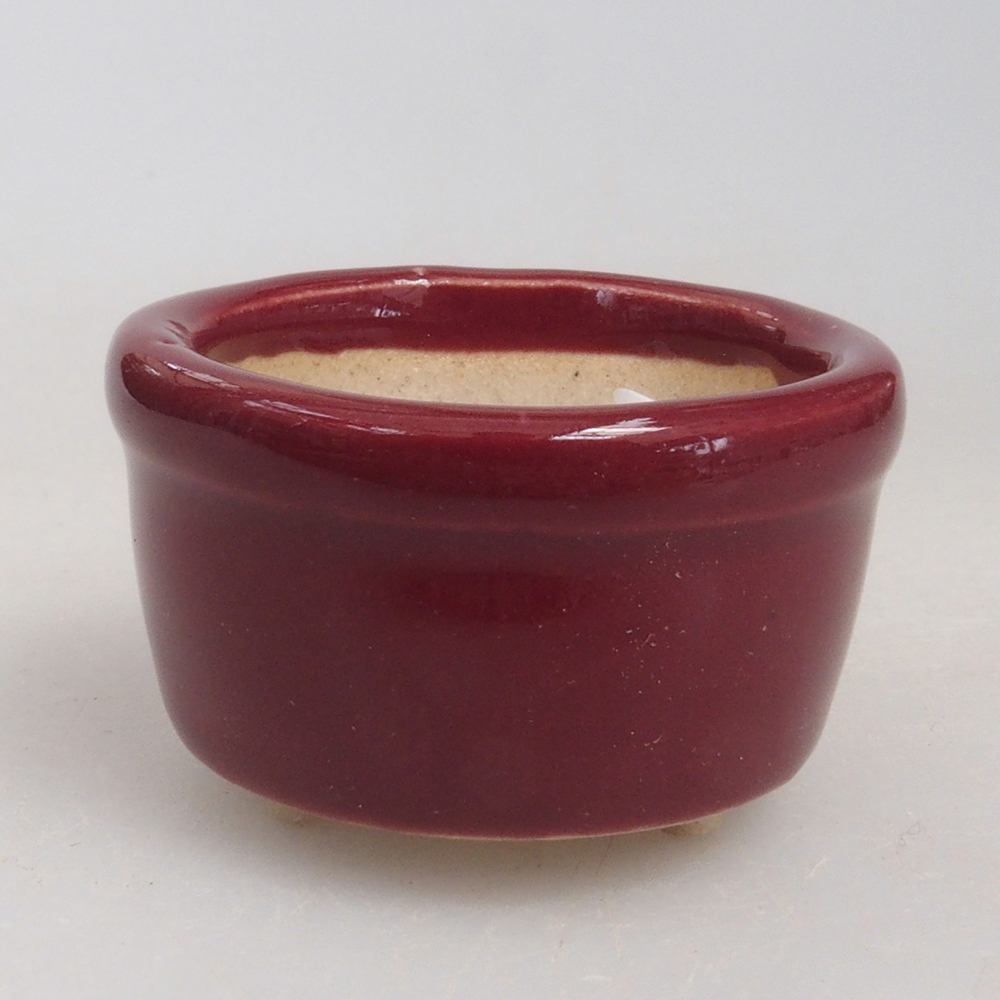 Mini miska bonsai 3,5 x 3,5 x 2,5 cm, kolor bordowy