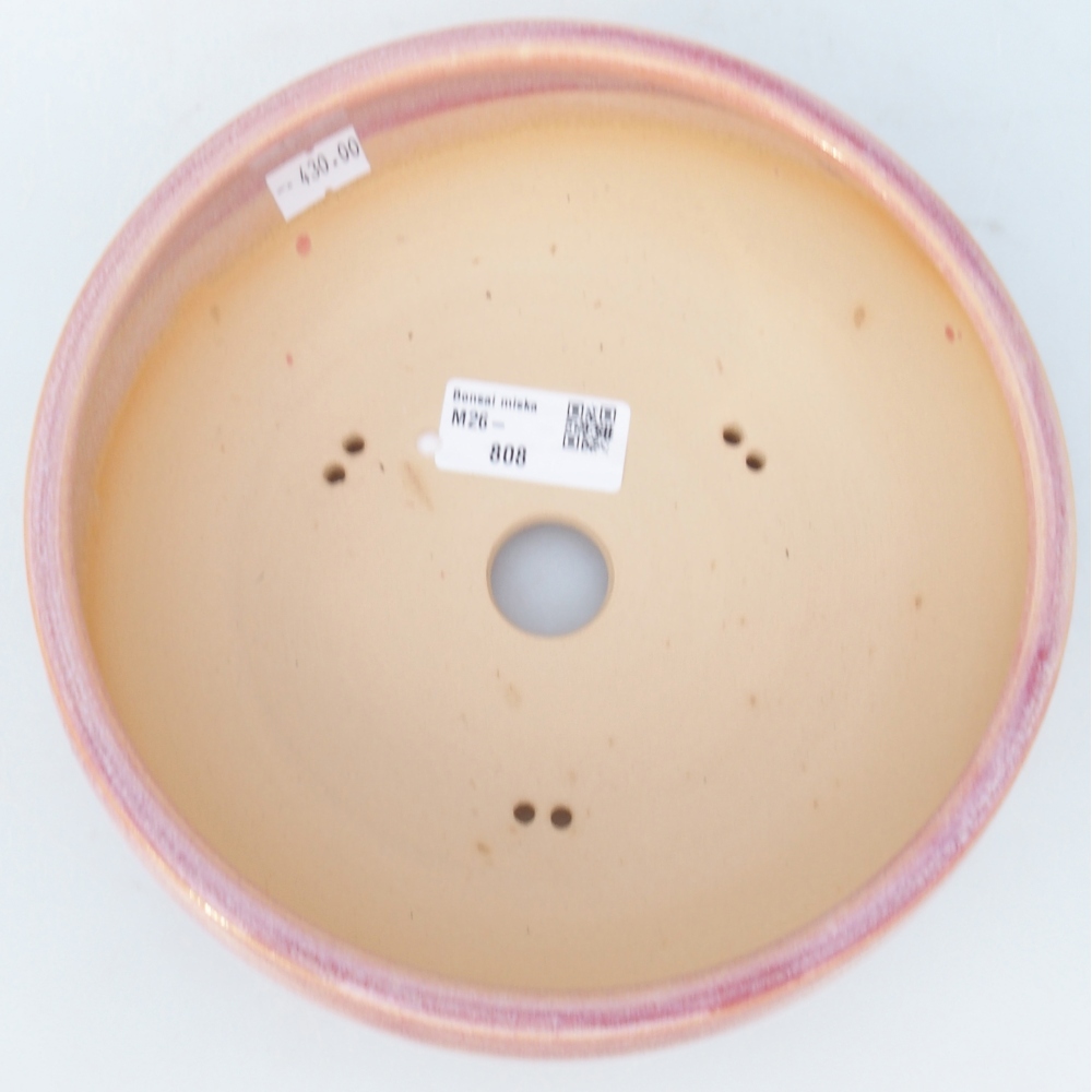 Ceramiczna miska na bonsai 18,5 x 18,5 x 7 cm, różowa