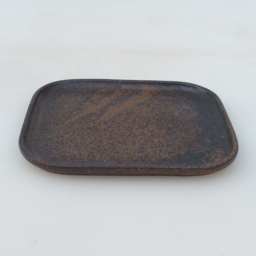 Miska ceramiczna H37 -14,5 x 13 x 1 cm - brązowa