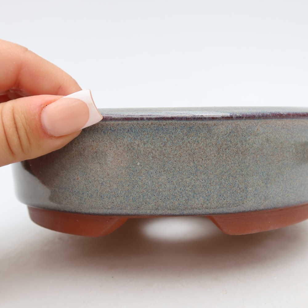 Ceramiczna doniczka do bonsai 16 x 16 x 5 cm, kolor szary