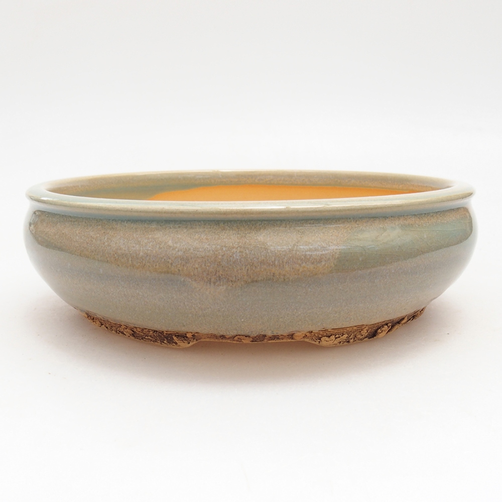 Ceramiczna miska do bonsai 18 x 18 x 5,5 cm, kolor zielony