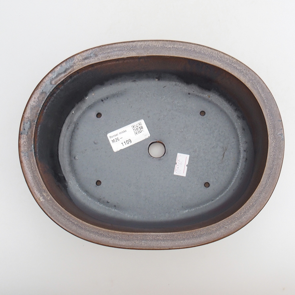 Ceramiczna miska na bonsai 23 x 19 x 7 cm, brązowa