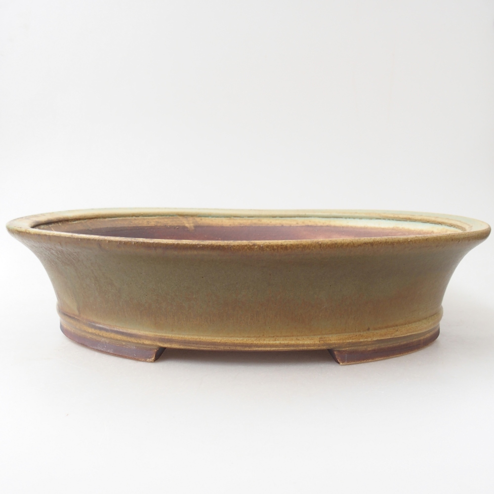 Ceramiczna miska na bonsai 32 x 29 x 7,5 cm, zielona