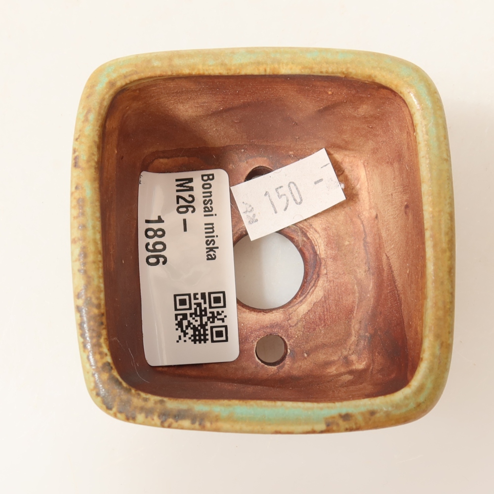 Ceramiczna miseczka do bonsai 6,5 x 6,5 x 4,5 cm, kolor zielony